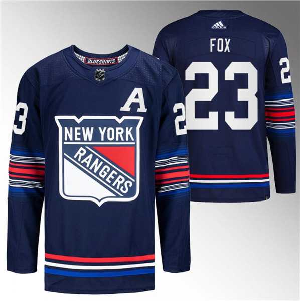 Men%27s New York Rangers #23 Adam Fox Navy Stitched Jersey Dzhi